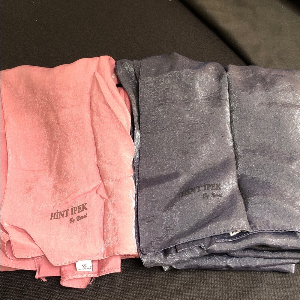 HINT IPEK Lightweight Scarf Set in Pink & Steel Blue